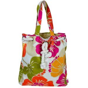 Clinique Tropical Tote Beach Bag Nautical Rope Coconut Girl Vibes Beach Pool